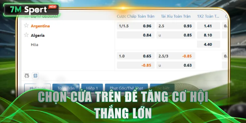 Chọn cửa trên để tăng cơ hội thắng lớn