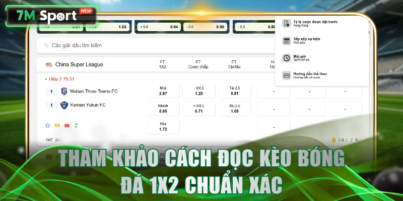 Tham khảo cách đọc kèo bóng đá 1X2 chuẩn xác
